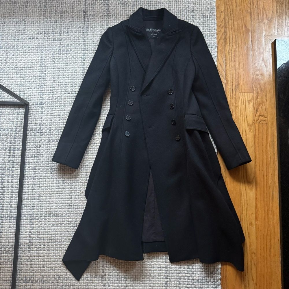 All Saints Charcoal Double-Breasted Pea Coat - Picture 3 of 7